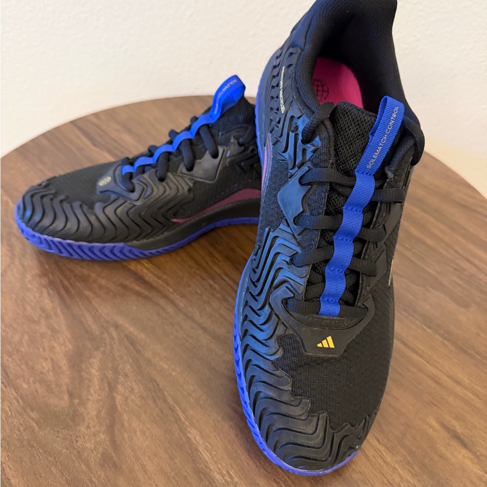 Adidas Bounce Men's Black and Blue Athletic Shoes